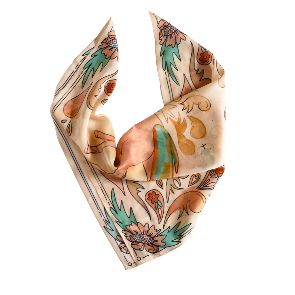 Summer Ride: Western Scarf Bandana Silk Tencel Cowgirl Wild Rag