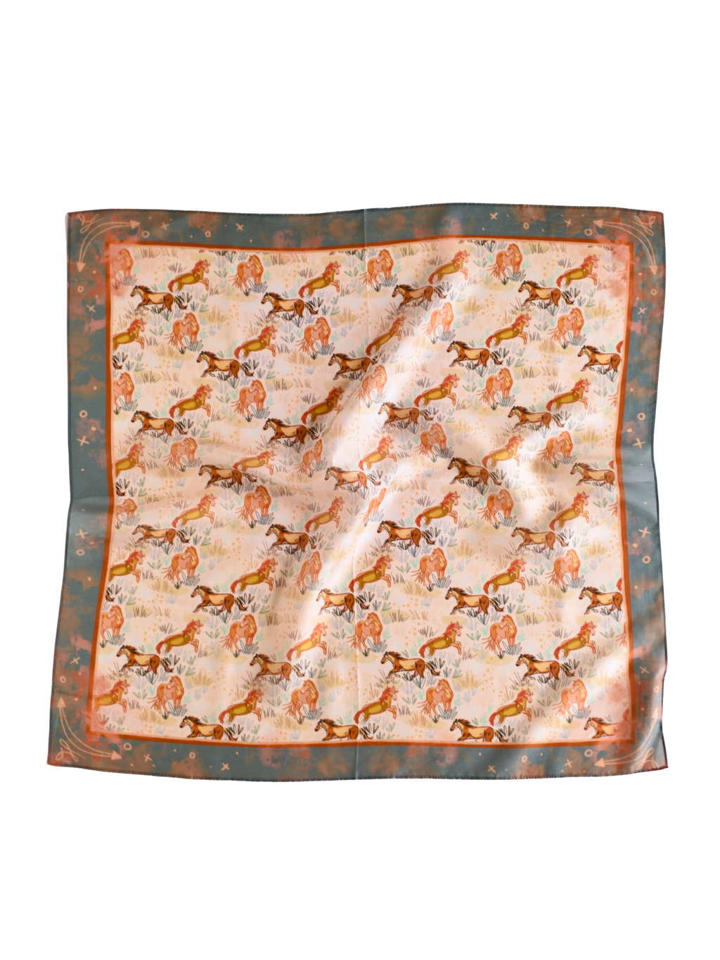 Wild Horses Mustang Meadows Wild Rag Silk Scarf