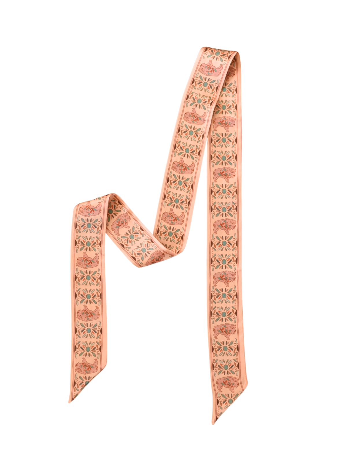 Blooming Bison Twilly Scarf: Western Satin Chiffon Hair & Neck Scarf
