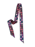 Cattle Tags Twilly Scarf: Western Ranch Satin Chiffon Hair & Neck Scarf